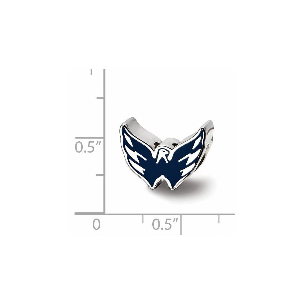 Sterling Silver Nhl Logoart Washington Capitals Enameled Logo Bead