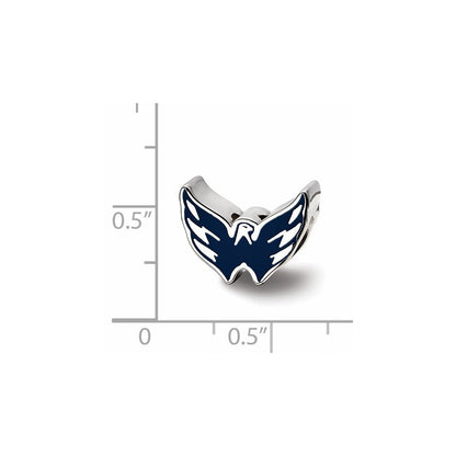 Sterling Silver Nhl Logoart Washington Capitals Enameled Logo Bead