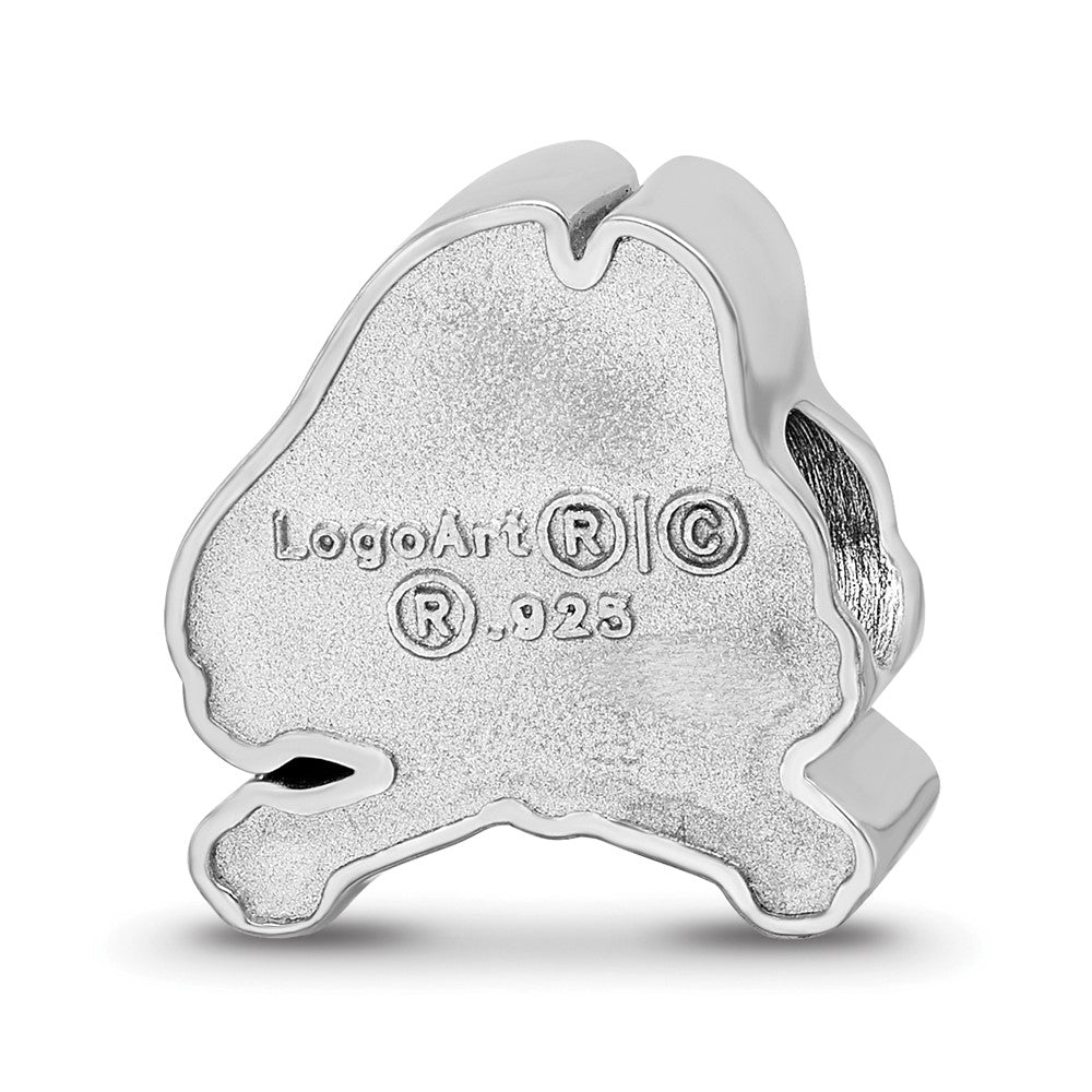 Sterling Silver Rhod-Pltd Logoart East Carolina University Enamel Bead