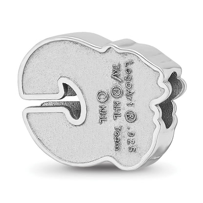 Sterling Silver Nhl Logoart Calgary Flames Letter C Enameled Bead