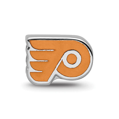 Sterling Silver Nhl Logoart Philadelphia Flyers Enameled Logo Bead