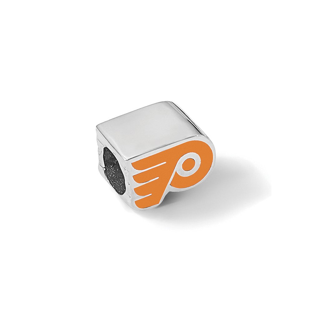 Sterling Silver Nhl Logoart Philadelphia Flyers Enameled Logo Bead