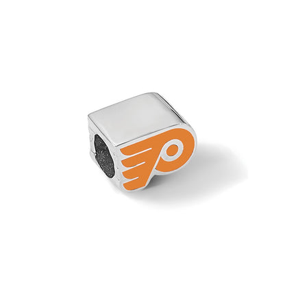 Sterling Silver Nhl Logoart Philadelphia Flyers Enameled Logo Bead