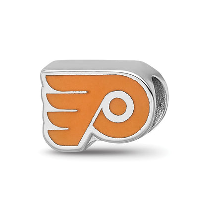 Sterling Silver Nhl Logoart Philadelphia Flyers Enameled Logo Bead