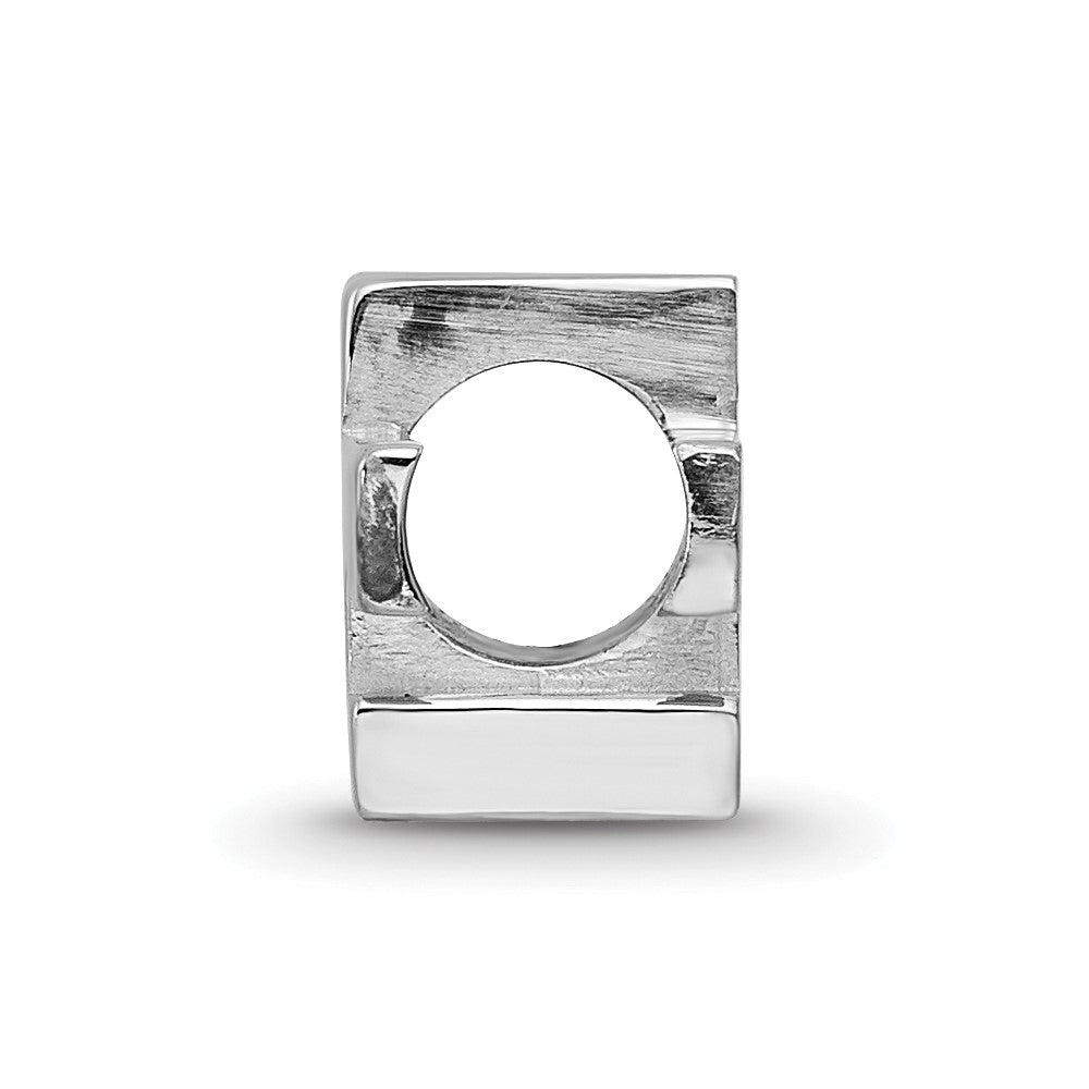 Sterling Silver Rhod-Pltd Logoart Georgia Tech G-T Enamel Logo Bead