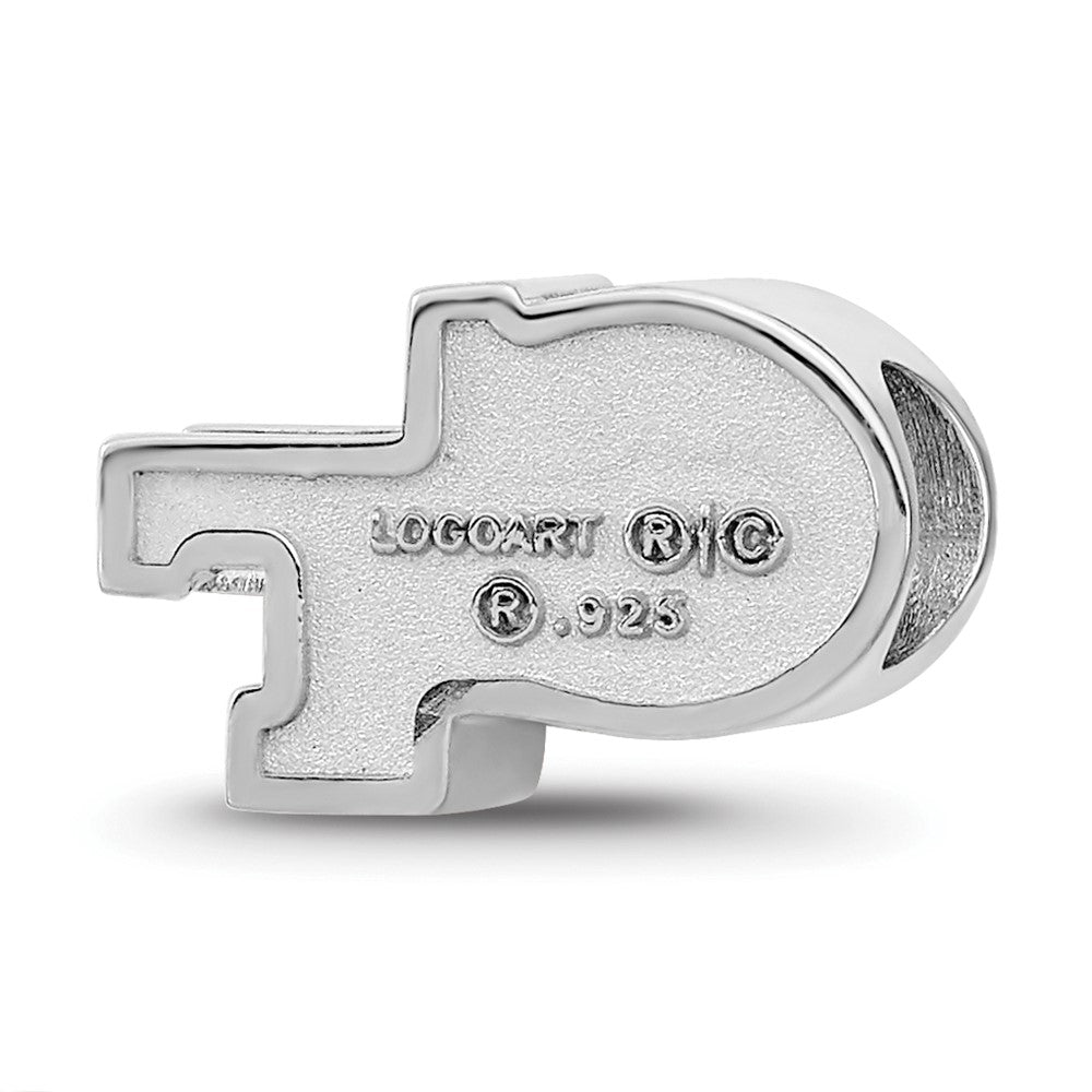 Sterling Silver Rhod-Pltd Logoart Georgia Tech G-T Enamel Logo Bead