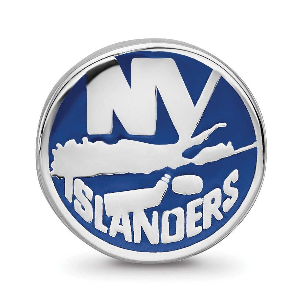 Sterling Silver Nhl Logoart New York Islanders Enameled Logo Bead