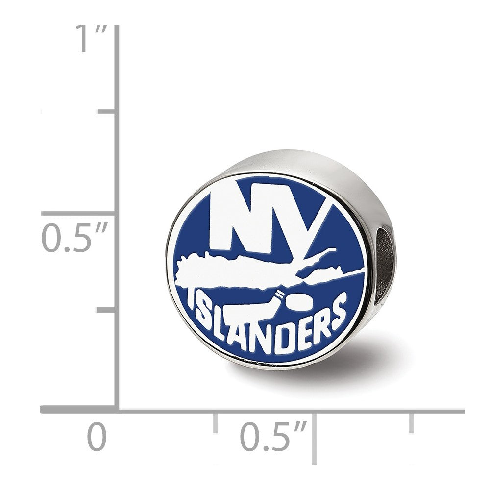 Sterling Silver Nhl Logoart New York Islanders Enameled Logo Bead