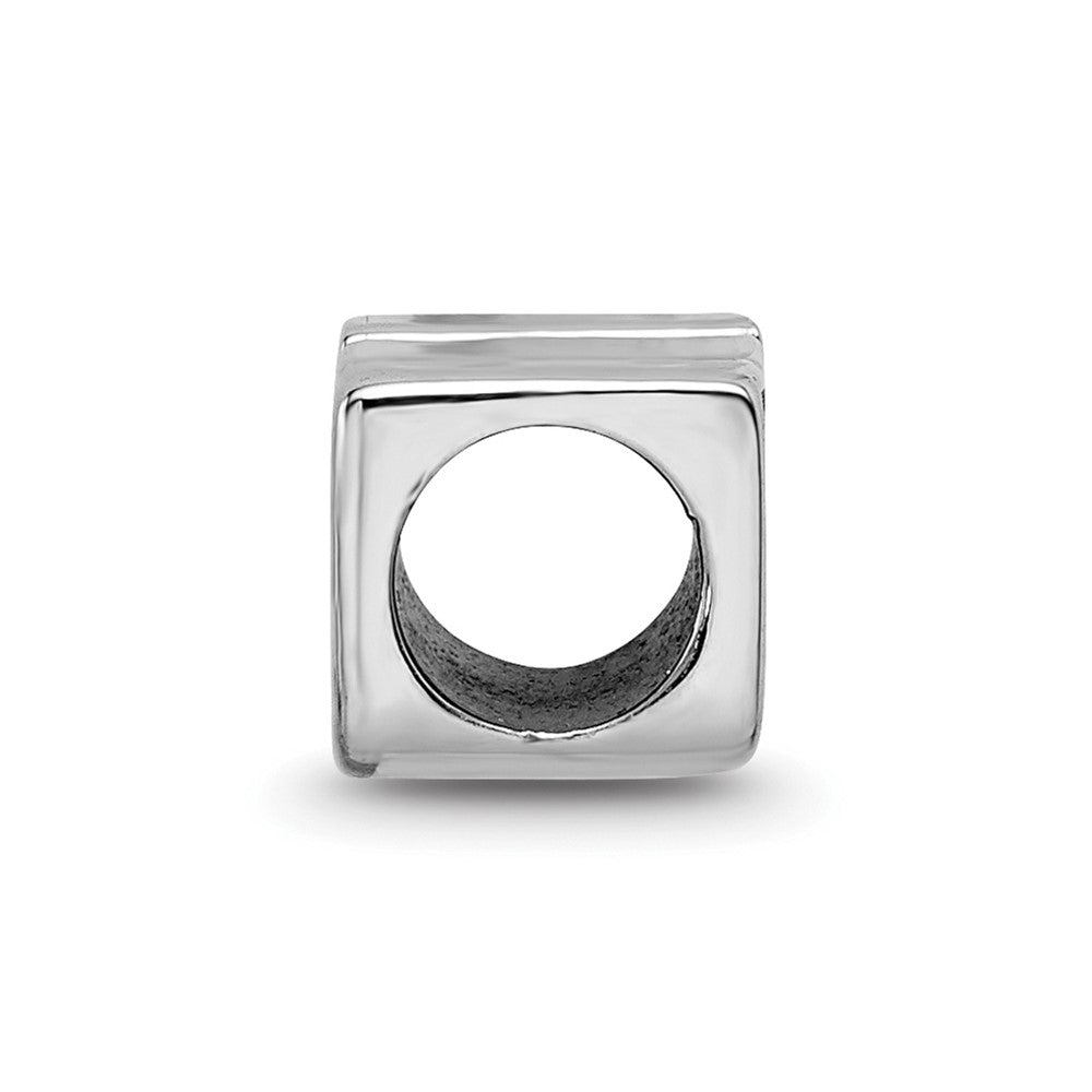 Sterling Silver Rhod-Pltd Logoart Louisiana State U. Enamel Logo Bead