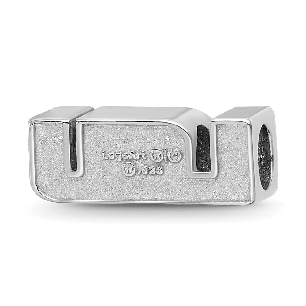 Sterling Silver Rhod-Pltd Logoart Louisiana State U. Enamel Logo Bead