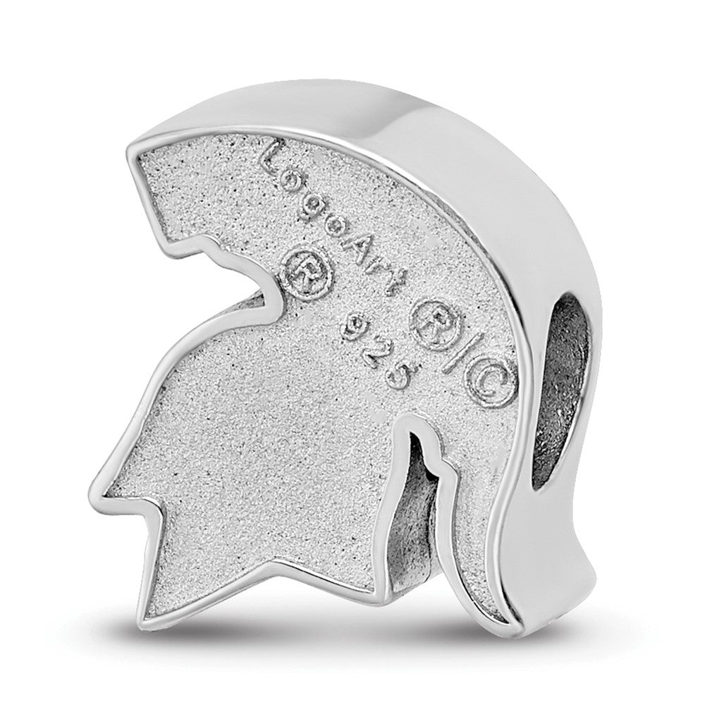 Sterling Silver Rhod-Pltd Logoart Michigan State U. Spartan Enamel Bead