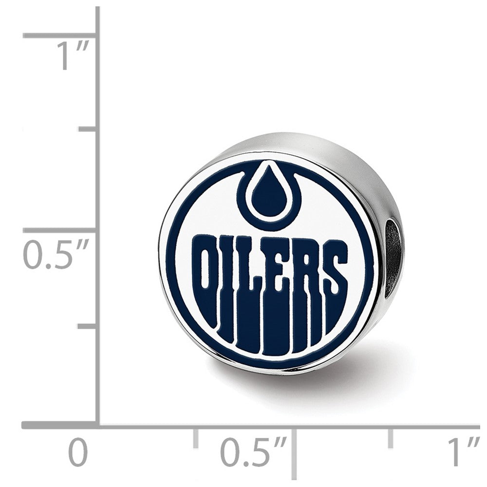 Sterling Silver Nhl Logoart Edmonton Oilers Enameled Logo Bead