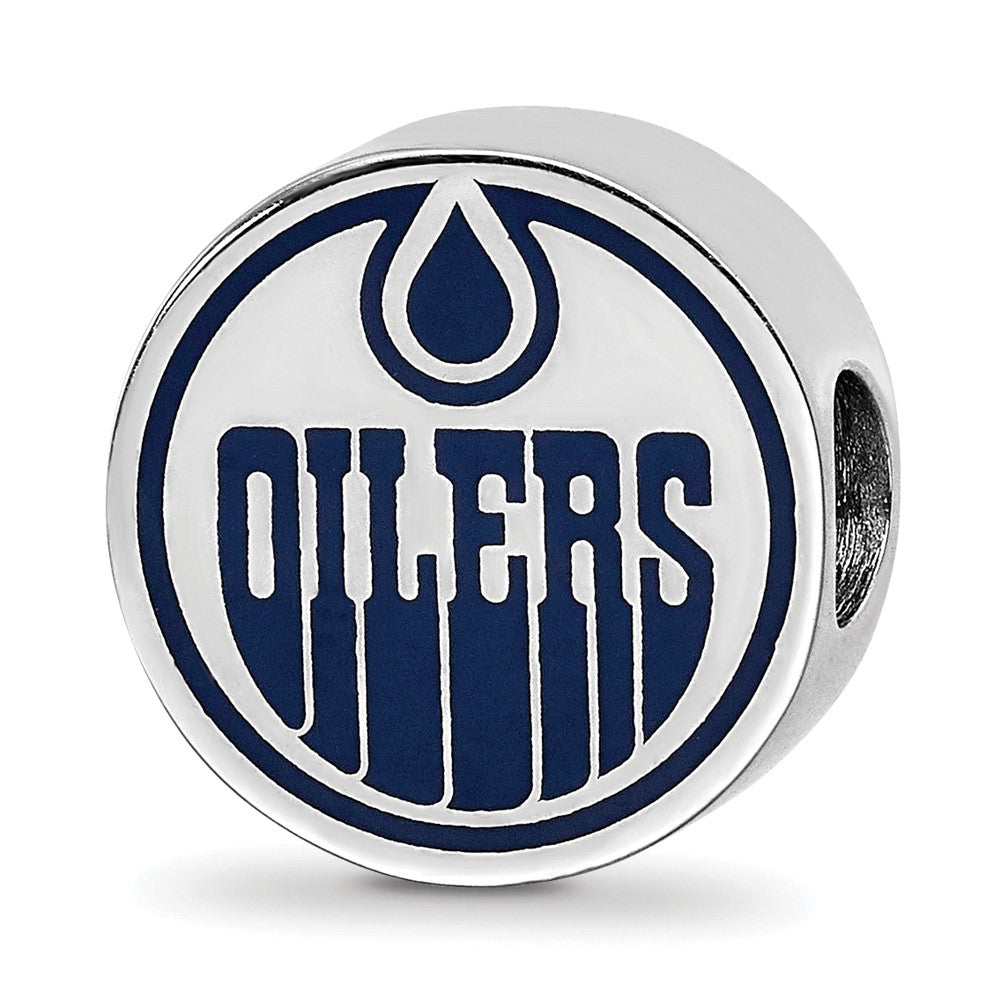 Sterling Silver Nhl Logoart Edmonton Oilers Enameled Logo Bead