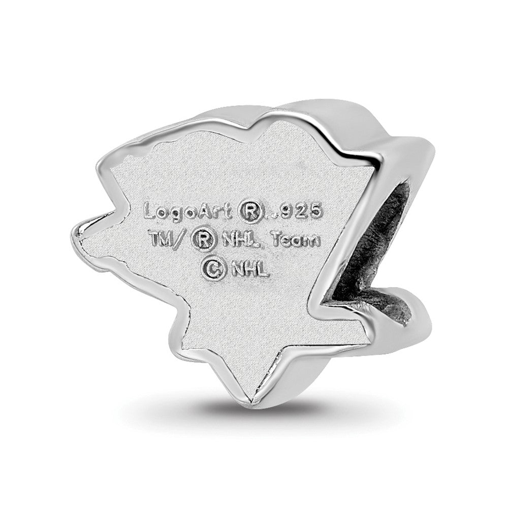 Sterling Silver Rhod-Pltd Nhl Logoart Pittsburgh Penguins Enamel Bead