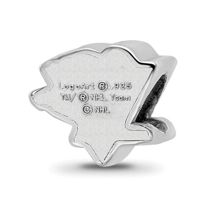 Sterling Silver Rhod-Pltd Nhl Logoart Pittsburgh Penguins Enamel Bead