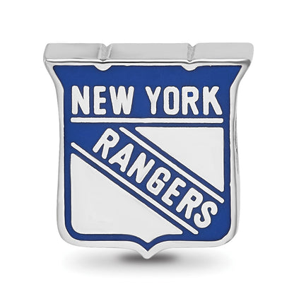 Sterling Silver Nhl Logoart New York Rangers Enameled Logo Bead