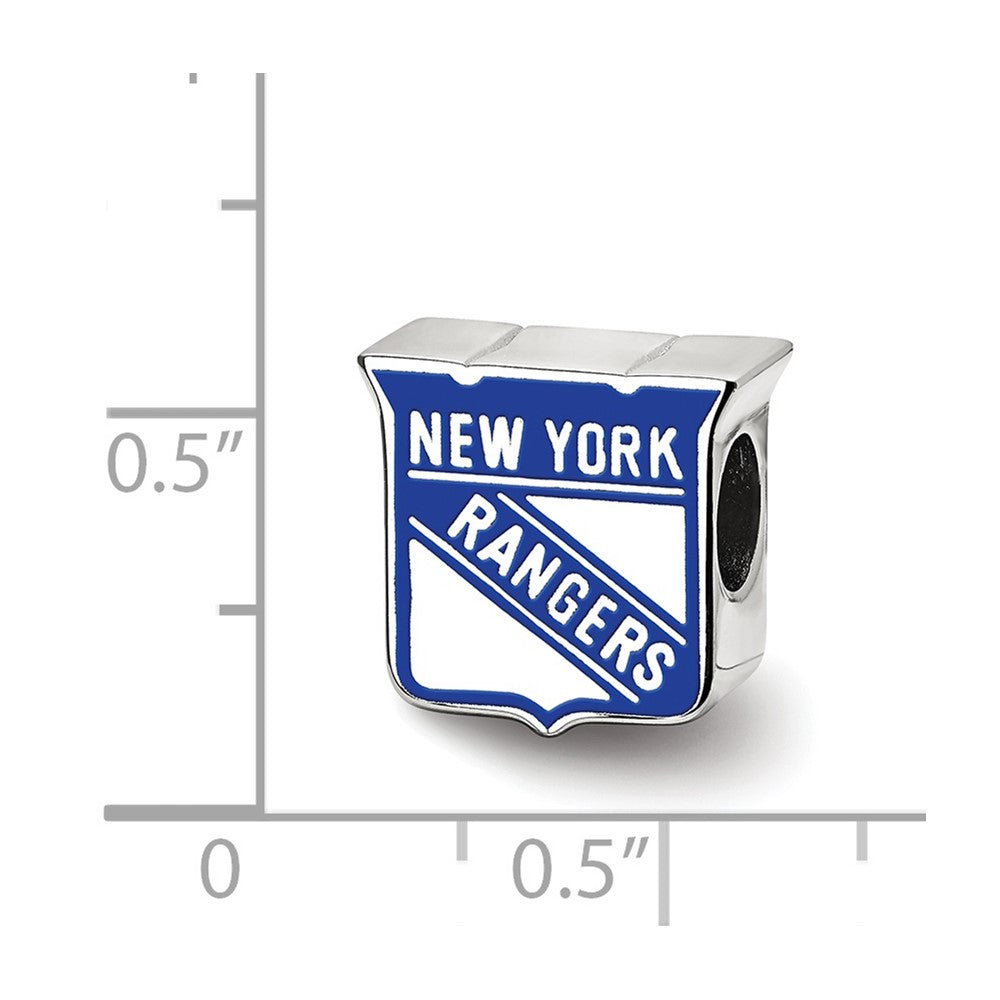Sterling Silver Nhl Logoart New York Rangers Enameled Logo Bead