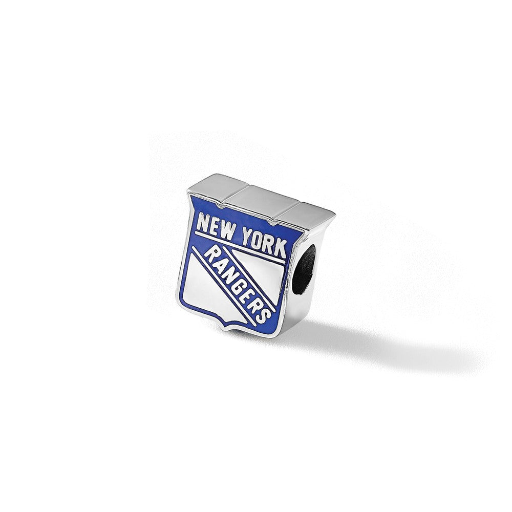 Sterling Silver Nhl Logoart New York Rangers Enameled Logo Bead