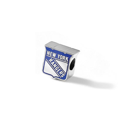 Sterling Silver Nhl Logoart New York Rangers Enameled Logo Bead