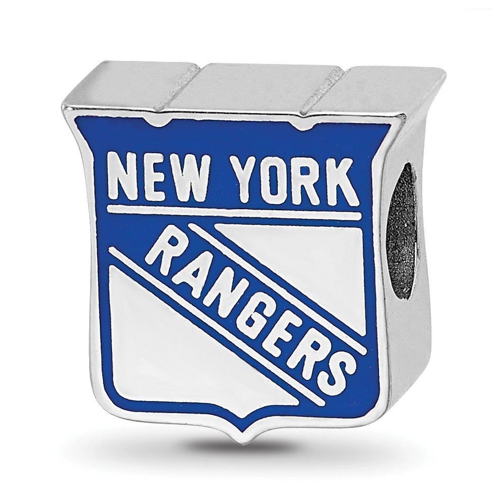 Sterling Silver Nhl Logoart New York Rangers Enameled Logo Bead