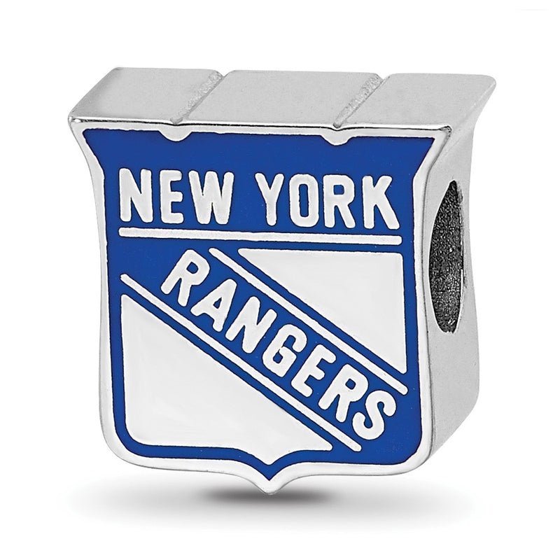 Sterling Silver Nhl Logoart New York Rangers Enameled Logo Bead