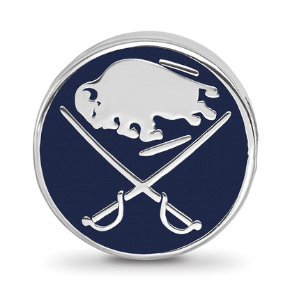 Sterling Silver Nhl Logoart Buffalo Sabres Enameled Bead