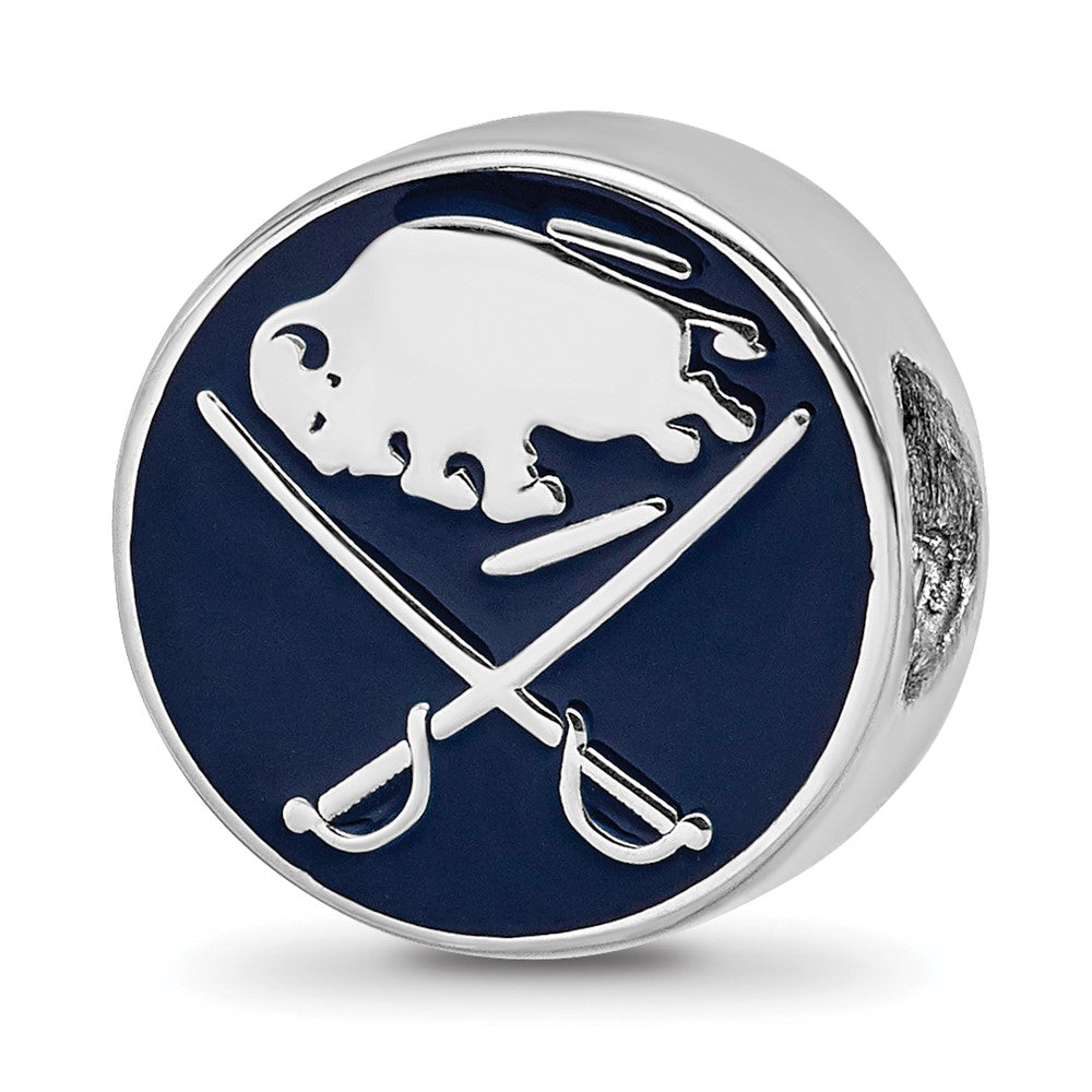 Sterling Silver Nhl Logoart Buffalo Sabres Enameled Bead