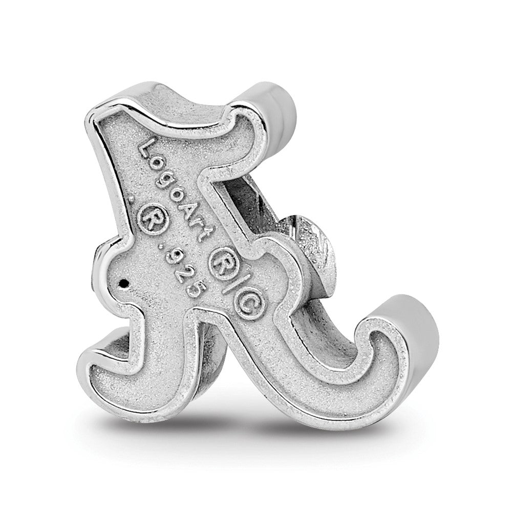 Sterling Silver Rhodium Plated Logoart U. of Alabama Letter Enamel Bead