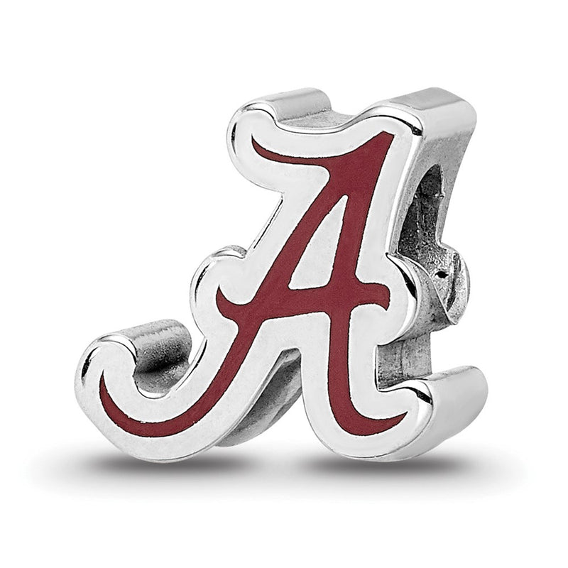 Sterling Silver Rhodium Plated Logoart U. of Alabama Letter Enamel Bead