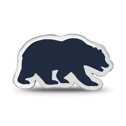 Sterling Silver Rhod-Pltd Logoart U. of California Berkeley Enamel Bead