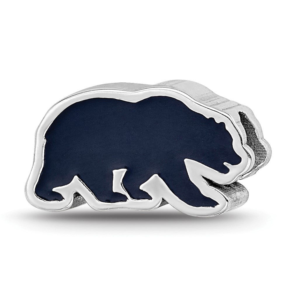 Sterling Silver Rhod-Pltd Logoart U. of California Berkeley Enamel Bead