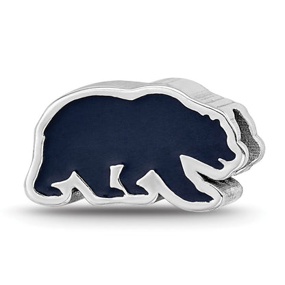 Sterling Silver Rhod-Pltd Logoart U. of California Berkeley Enamel Bead