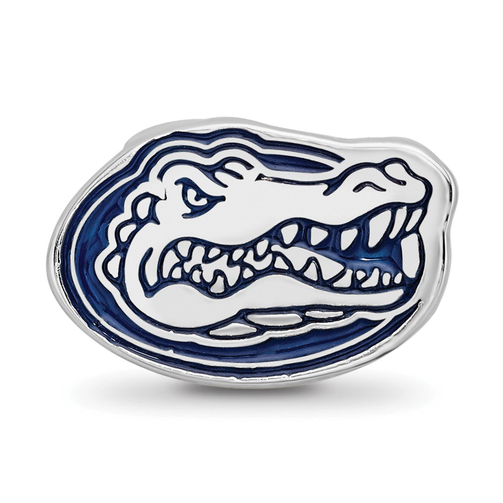 Sterling Silver Rhod-Pltd Logoart U. of Florida Gator Enamel Logo Bead