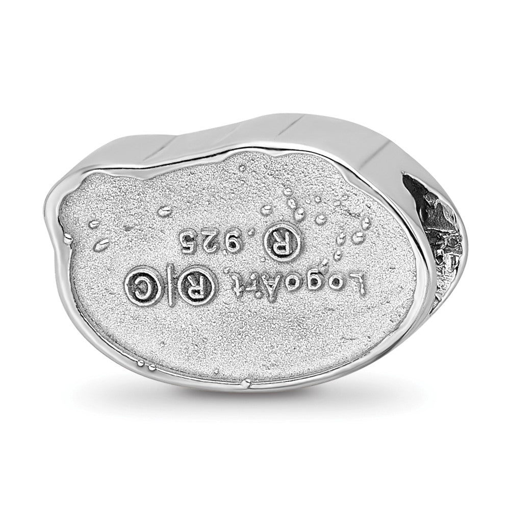 Sterling Silver Rhod-Pltd Logoart U. of Florida Gator Enamel Logo Bead