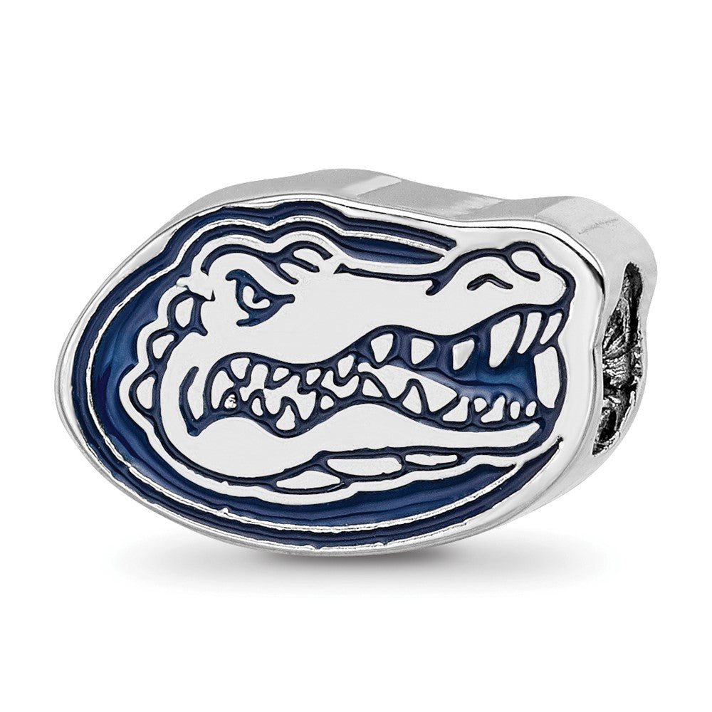 Sterling Silver Rhod-Pltd Logoart U. of Florida Gator Enamel Logo Bead