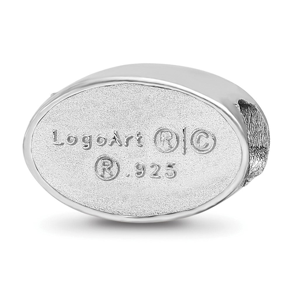Sterling Silver Rhod-Pltd Logoart University of Georgia Enamel Bead