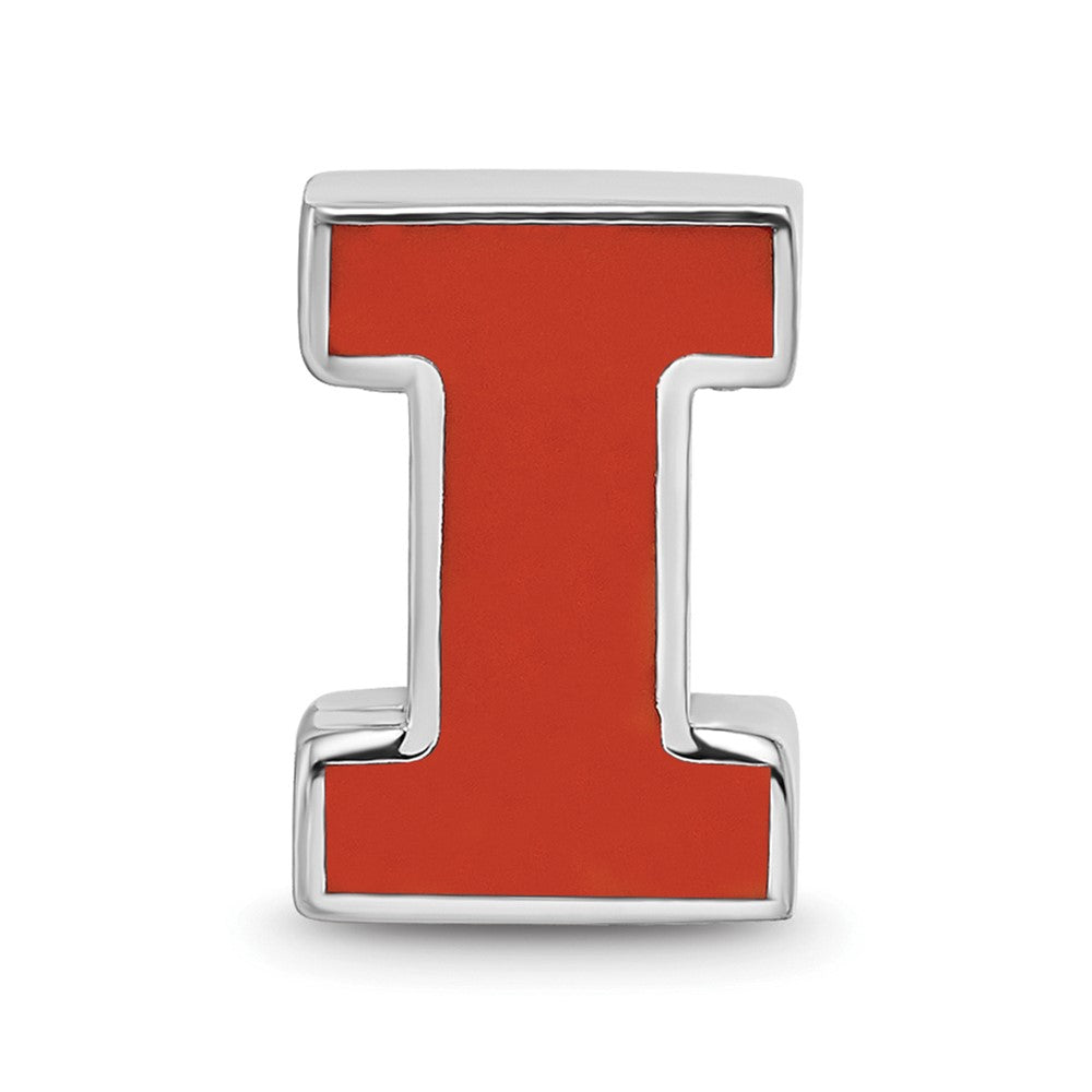Sterling Silver Rhod-Pltd Logoart University of Illinois Enamel Logo Bead