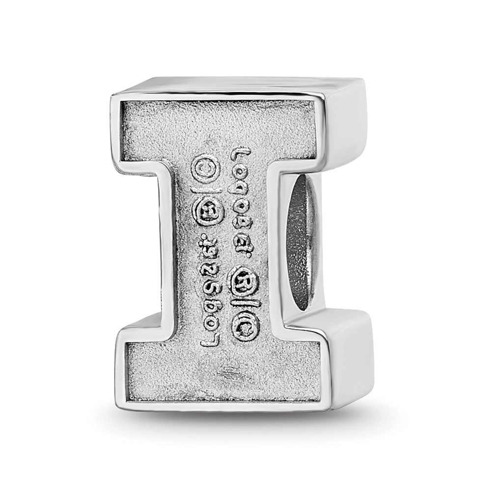 Sterling Silver Rhod-Pltd Logoart University of Illinois Enamel Logo Bead