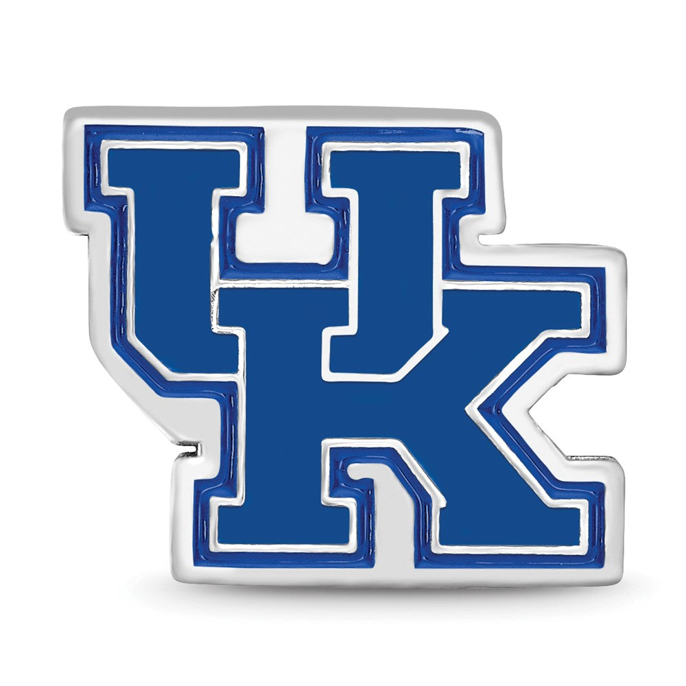 Sterling Silver Rhod-Pltd Logoart U. of Kentucky U-K Enamel Logo Bead