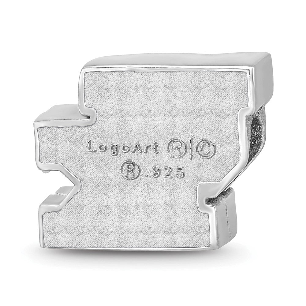 Sterling Silver Rhod-Pltd Logoart U. of Kentucky U-K Enamel Logo Bead