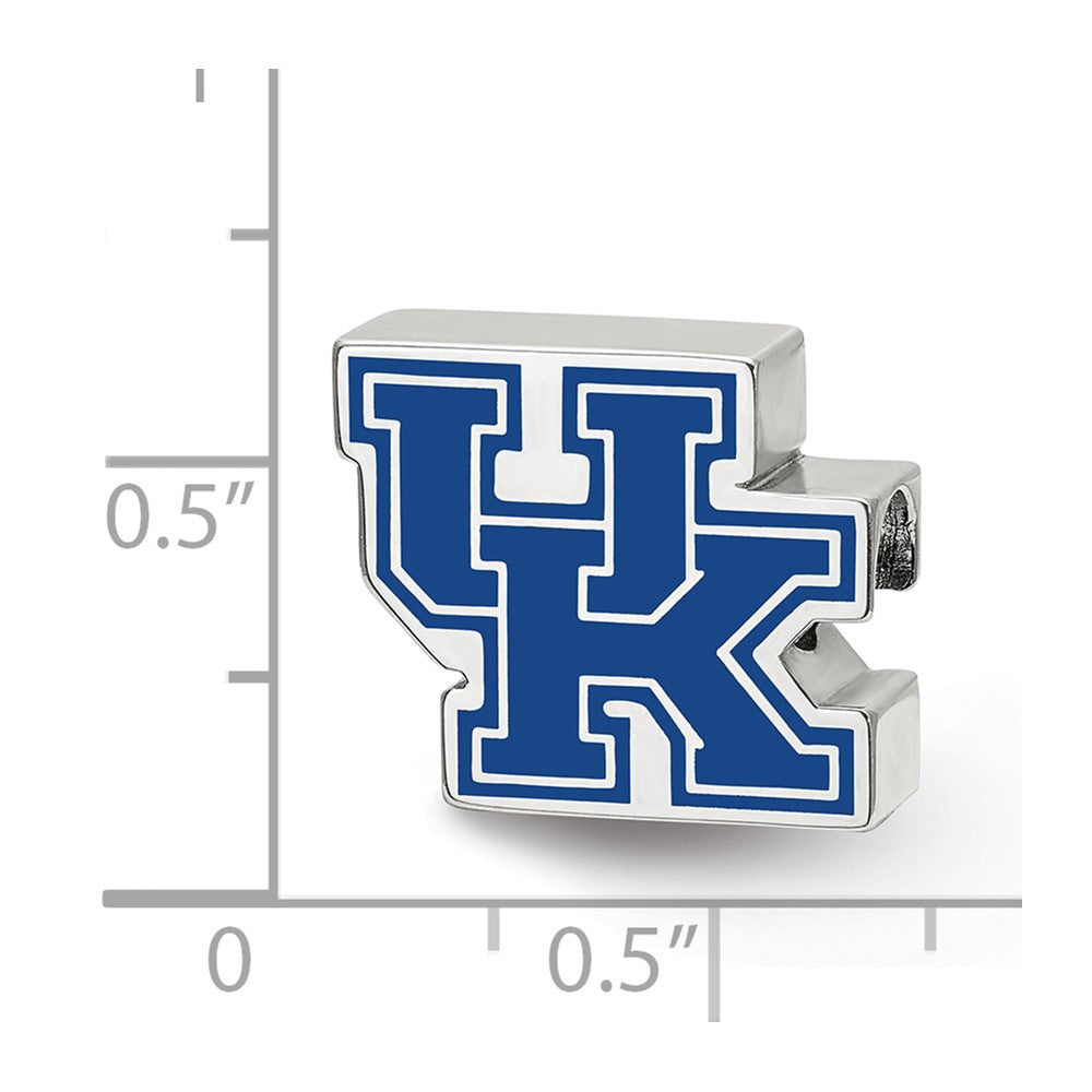 Sterling Silver Rhod-Pltd Logoart U. of Kentucky U-K Enamel Logo Bead