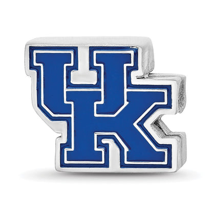 Sterling Silver Rhod-Pltd Logoart U. of Kentucky U-K Enamel Logo Bead