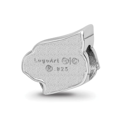 Sterling Silver Rhod-Pltd Logoart U. of Louisville Cardinal Enamel Bead