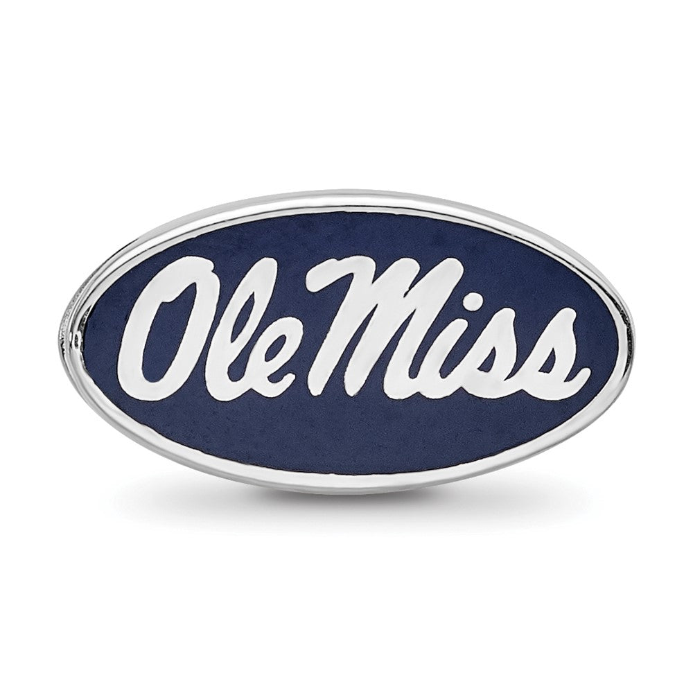 Sterling Silver Rhod-Pltd Logoart U. of Mississippi Enamel Bead