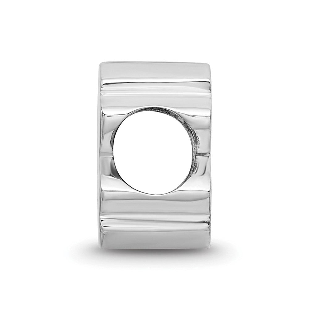 Sterling Silver Rhod-Pltd Logoart U. of N. Carolina 1-sided Enamel Bead