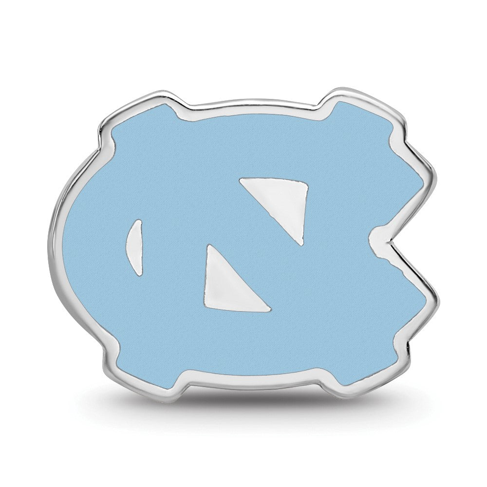 Sterling Silver Rhod-Pltd Logoart U. of N. Carolina 1-sided Enamel Bead