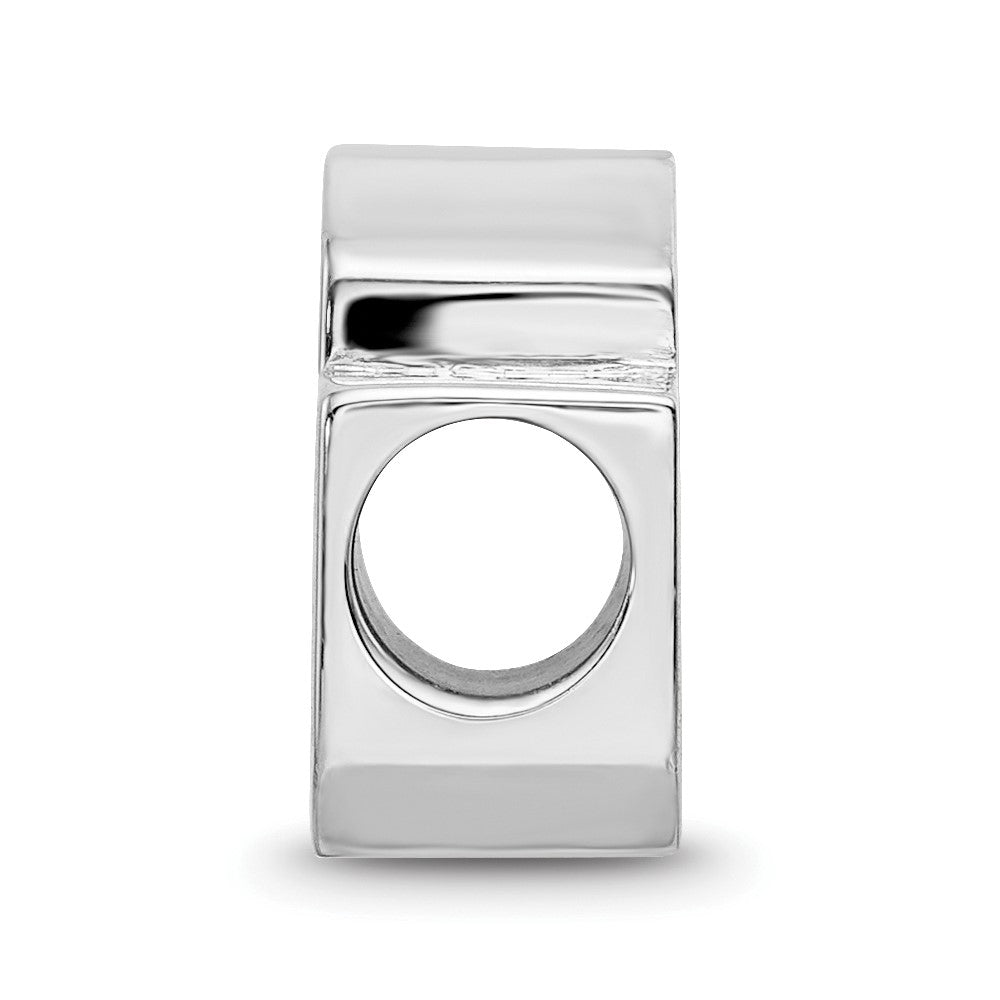 Sterling Silver Rhod-Pltd Logoart U. of Oklahoma 1-sided Enamel Bead