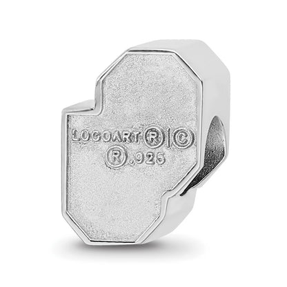 Sterling Silver Rhod-Pltd Logoart U. of Oklahoma 1-sided Enamel Bead
