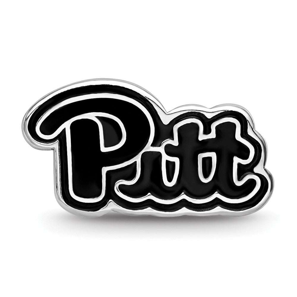 Sterling Silver Rhod-Pltd Logoart U. of Pittsburgh Enameled Logo Bead