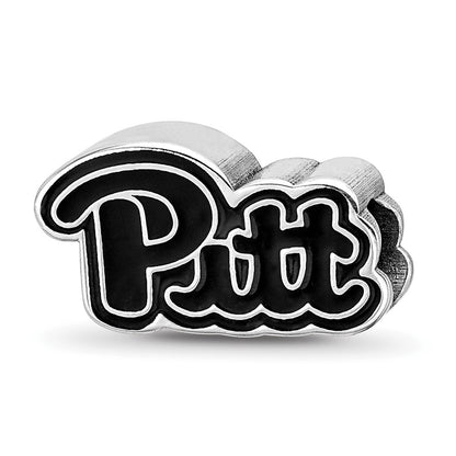 Sterling Silver Rhod-Pltd Logoart U. of Pittsburgh Enameled Logo Bead